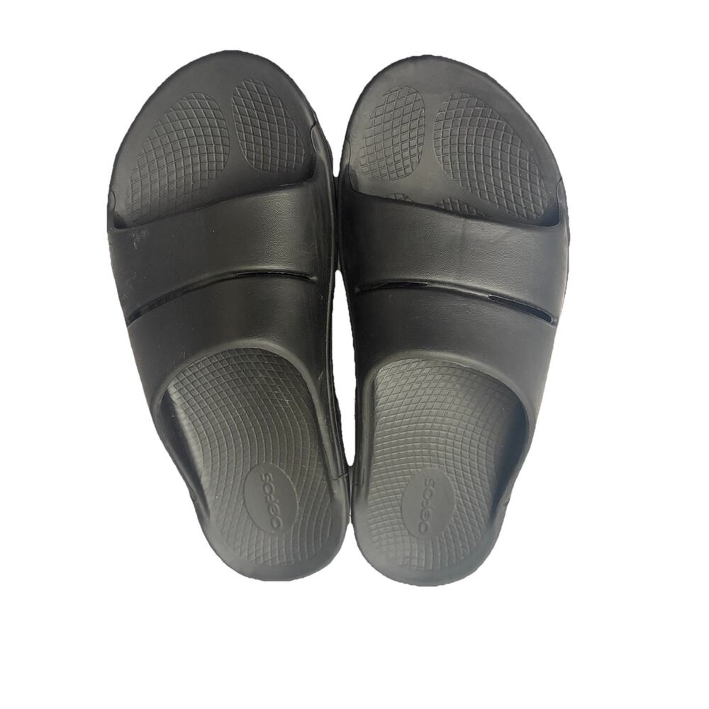OOFOS Black Recovery Slide Sandals - Picture 2 of 5